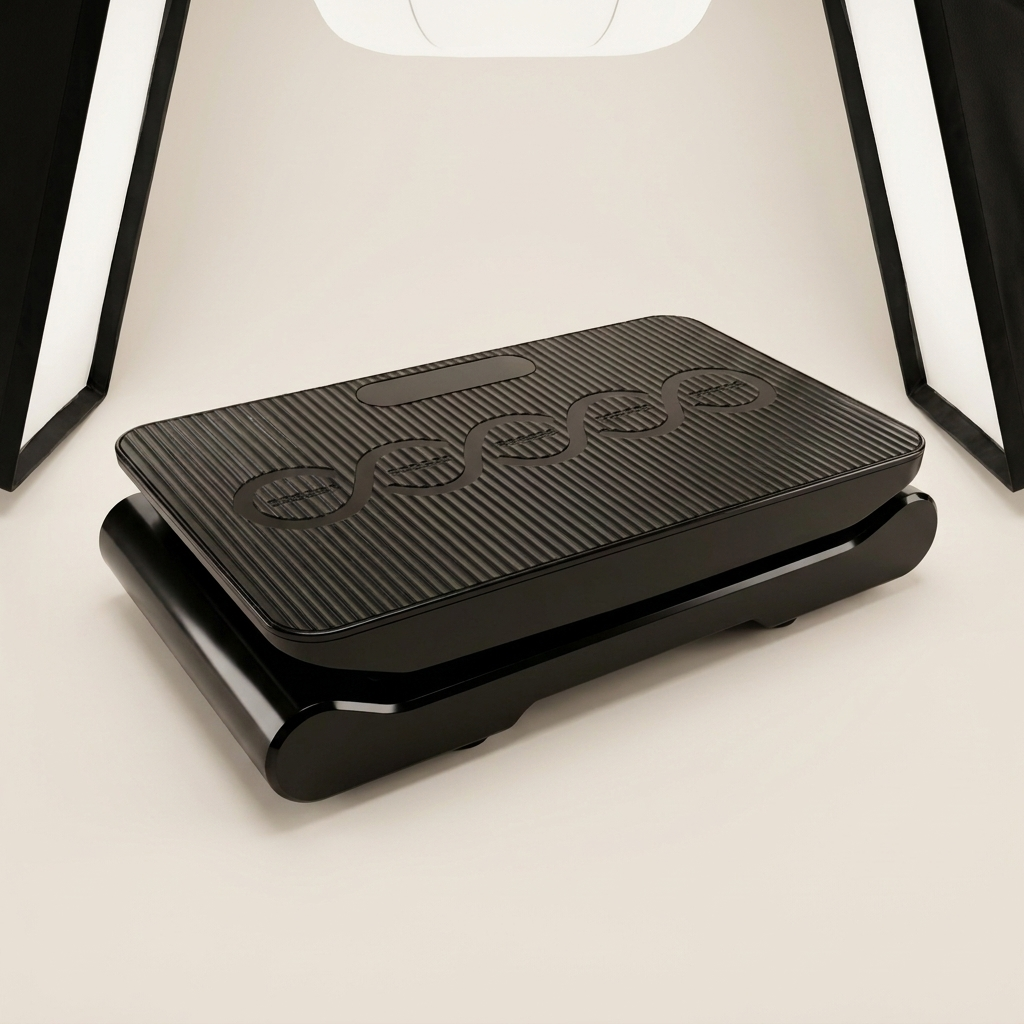 Vaebo Pro Plate vibration plate, studio three-quarter view